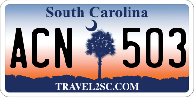 SC license plate ACN503