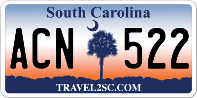 SC license plate ACN522