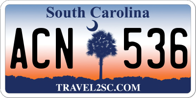 SC license plate ACN536