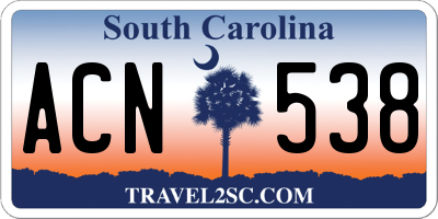 SC license plate ACN538