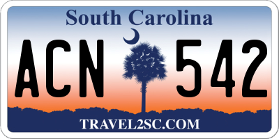 SC license plate ACN542