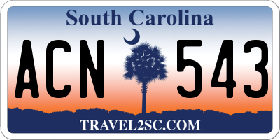 SC license plate ACN543