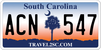 SC license plate ACN547