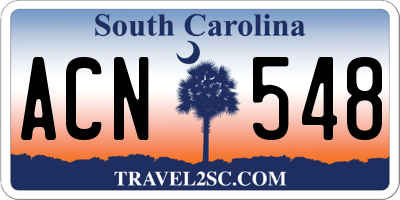 SC license plate ACN548