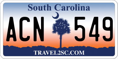 SC license plate ACN549