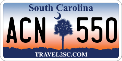 SC license plate ACN550