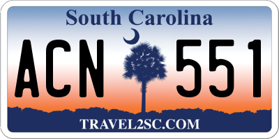 SC license plate ACN551