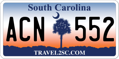 SC license plate ACN552