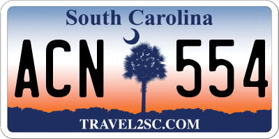 SC license plate ACN554