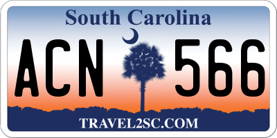 SC license plate ACN566