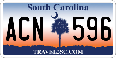 SC license plate ACN596