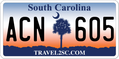 SC license plate ACN605