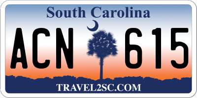 SC license plate ACN615