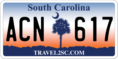 SC license plate ACN617