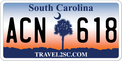 SC license plate ACN618