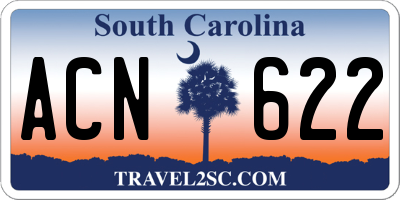 SC license plate ACN622