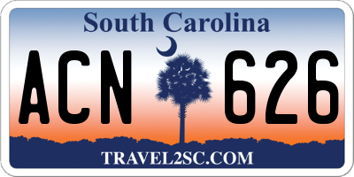 SC license plate ACN626