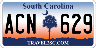 SC license plate ACN629