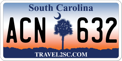SC license plate ACN632