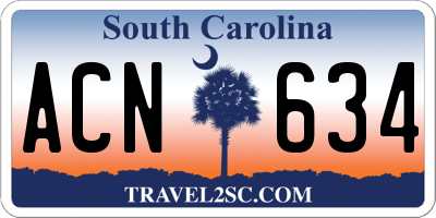 SC license plate ACN634