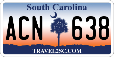 SC license plate ACN638