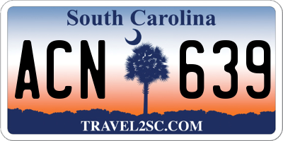 SC license plate ACN639