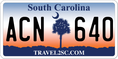 SC license plate ACN640