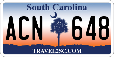 SC license plate ACN648