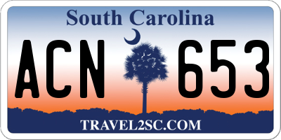 SC license plate ACN653