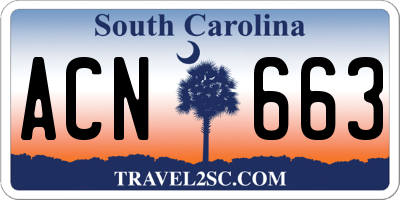 SC license plate ACN663
