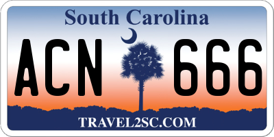 SC license plate ACN666