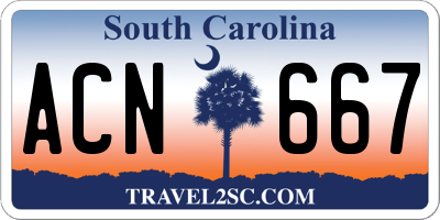 SC license plate ACN667