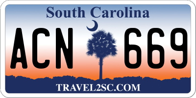 SC license plate ACN669