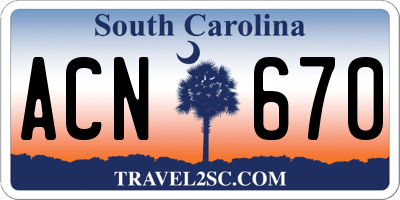 SC license plate ACN670