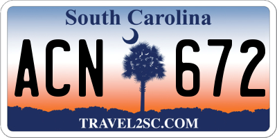 SC license plate ACN672