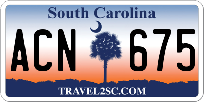 SC license plate ACN675