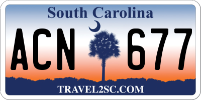 SC license plate ACN677