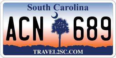 SC license plate ACN689