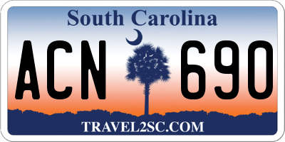 SC license plate ACN690