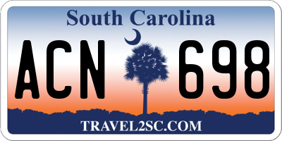 SC license plate ACN698