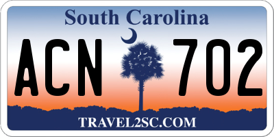 SC license plate ACN702