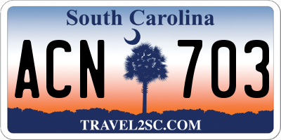SC license plate ACN703