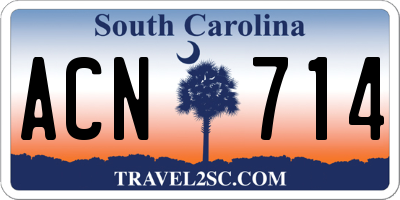SC license plate ACN714