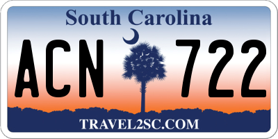 SC license plate ACN722