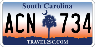 SC license plate ACN734