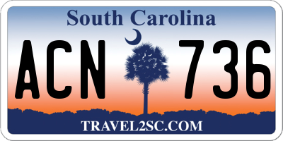 SC license plate ACN736