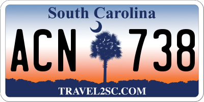 SC license plate ACN738