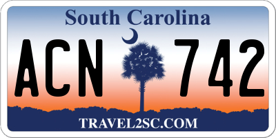 SC license plate ACN742