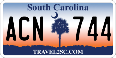 SC license plate ACN744