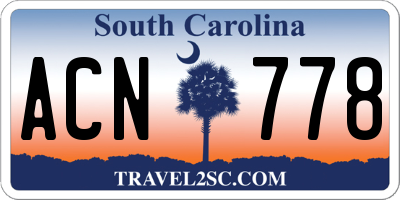 SC license plate ACN778